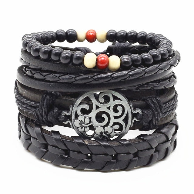 Jace Leather Bracelets Set - Oneposh