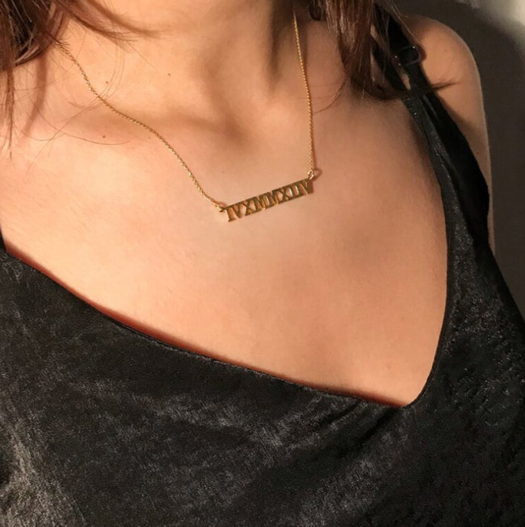 Roman numberplate Necklace - Oneposh