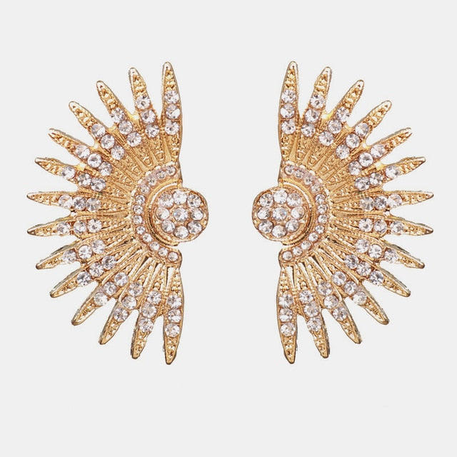 Sun Gold Deco Drop Earrings - Oneposh