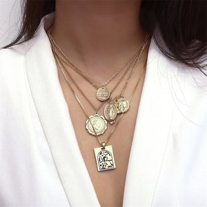 Layered Virgin Mary Necklace - Oneposh