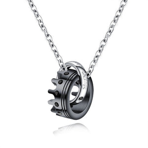 King and Queen Engrave Name Stainless Steel Couple Necklaces - Oneposh