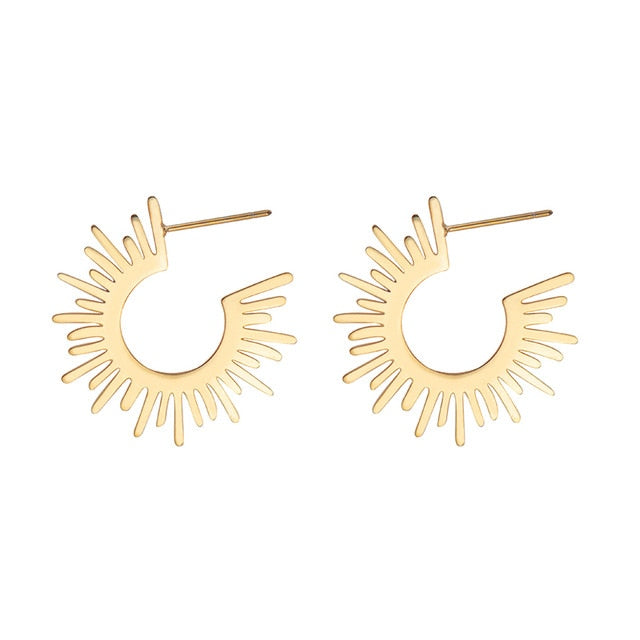 Half Circle Spiked Earrings - Oneposh