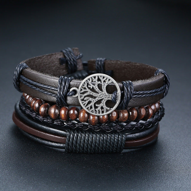 Ethan 4Pcs Wrap Leather Bracelets Set - Oneposh