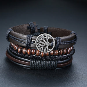 Ethan 4Pcs Wrap Leather Bracelets Set - Oneposh