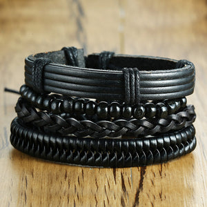 Daniel 4Pcs Wrap Leather Bracelets Set - Oneposh