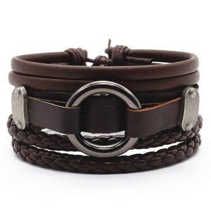 Adrian 4 Pcs Leather Bracelets Set - Oneposh