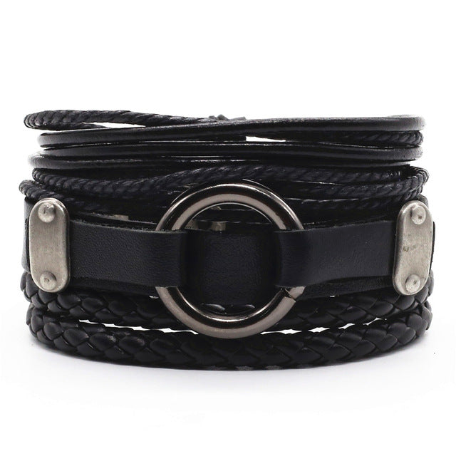 Connor 4 Pcs Leather Bracelets Set - Oneposh