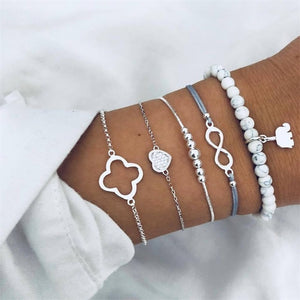 Perla Charm Beads Bracelets Set - Oneposh