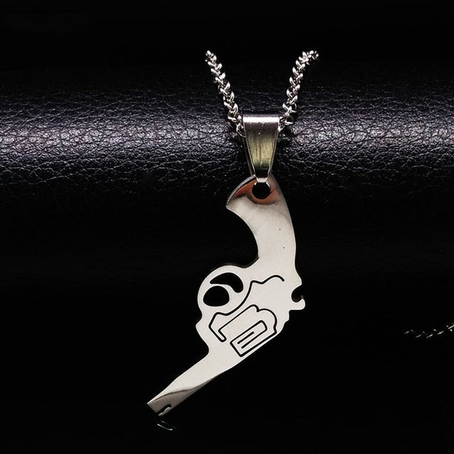 Pistol Stainless Steel Pendant Necklace - Oneposh