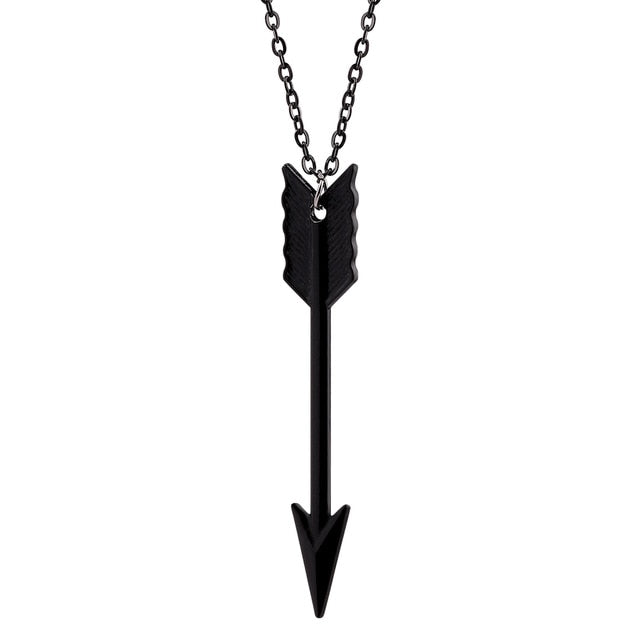 Black Arrow Long Pendant Necklace