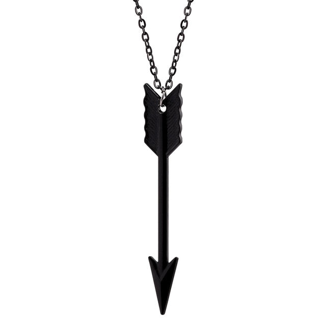 Black Arrow Long Pendant Necklace - Oneposh