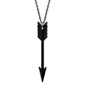 Black Arrow Long Pendant Necklace - Oneposh