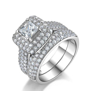Katherine 925 Sterling Silver Wedding Ring Set - Oneposh