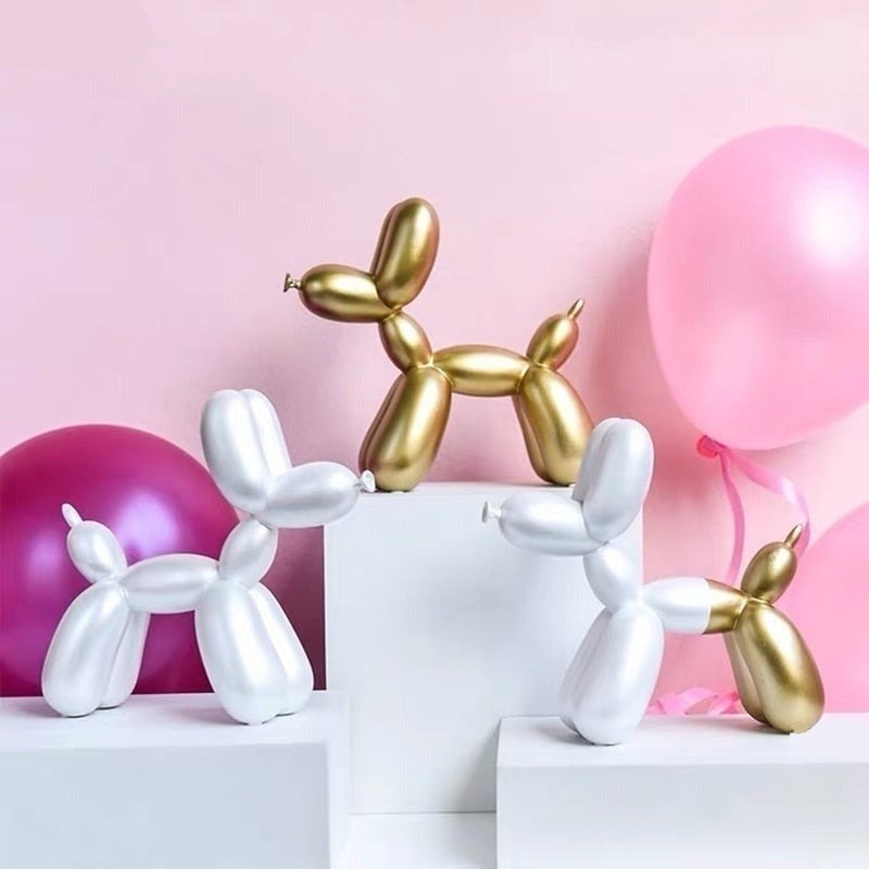 Pearl Balloon Dog Statue Collectible Figurines