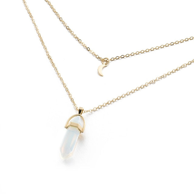 Hexagonal Quartz Pendant Necklace - Oneposh