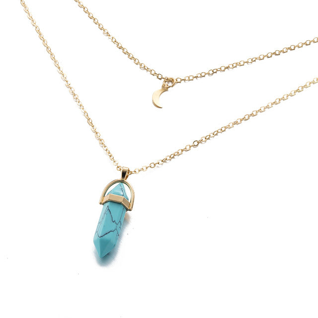 Hexagonal Quartz Pendant Necklace - Oneposh